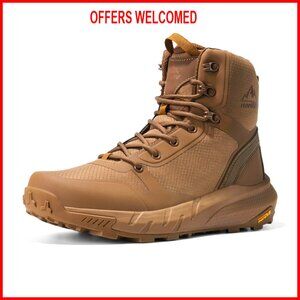 Men's Military Tactical Boots Lightweight Side Zipper Comfort Work Hiking
